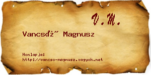 Vancsó Magnusz névjegykártya